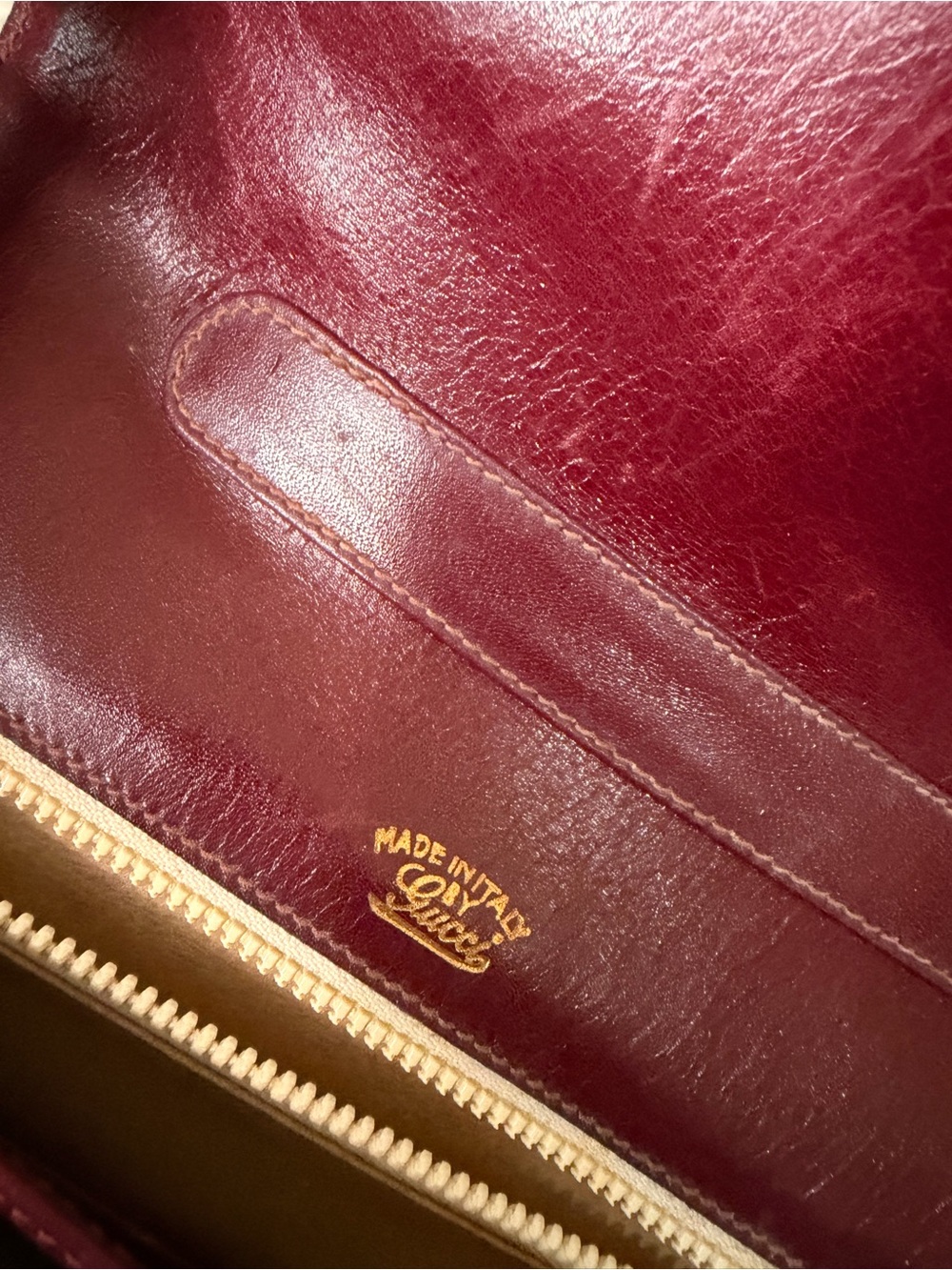 Gucci vintage Burgundy Suede Saddle Shoulder Bag with Gold Hardware - Picture 11 of 16